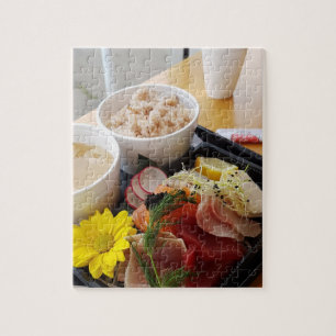 Japanese Sashimi Lunch Meal with Rice and Soup ジグソーパズル