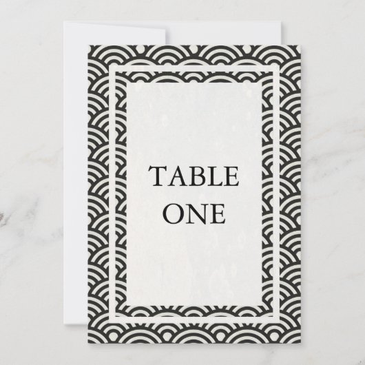 Japanese Seigha Stylized Waves Large Table Numberの 招待状 (正面)