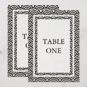 Japanese Seigha Stylized Waves Large Table Numberの 招待状 (正面/裏面)