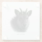 Japanese Serow Black & White Fine Art ガラスコースター (裏面)