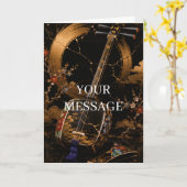 Japanese Shamisen Kintsugi Gold Art Personalized カード (黄色い花)