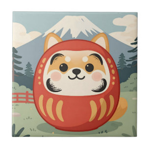 Japanese Shiba Inu Lucky Dog Tile タイル
