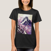 japanese snow mountain Cherry Blossom trees Tシャツ (正面)