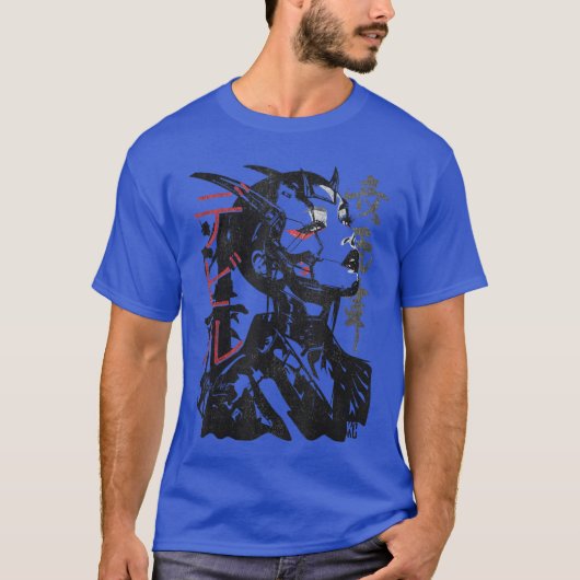 Japanese Streetwear Cyberpunk Y2Kechwear Retro Man Tシャツ (正面)