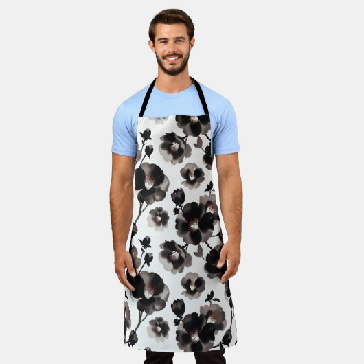 Japanese-style camellias エプロン (着用した状態)