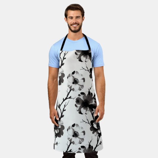 Japanese-style camellias エプロン (着用した状態)