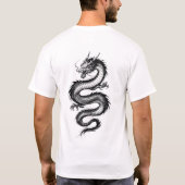 Japanese Style Dragon Illustration Tee Tシャツ (裏面)