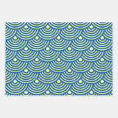 Japanese Style Fish Scales Pattern ラッピングペーパーシート (正面2)