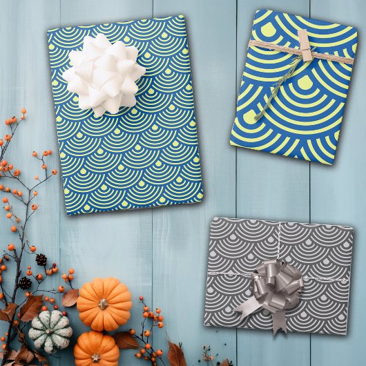 Japanese Style Fish Scales Pattern ラッピングペーパーシート