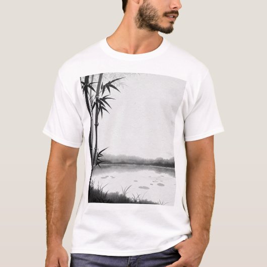 Japanese-style ink painting T-shirt Tシャツ (正面)