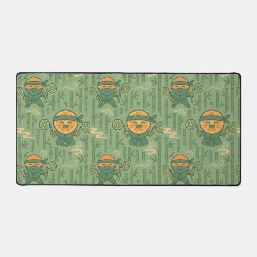 Japanese Style Orange Ninja Repeating デスクマット (正面)