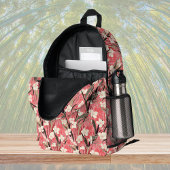 Japanese Style Pale Orange Floral Bamboo Backpackl プリントバックパック