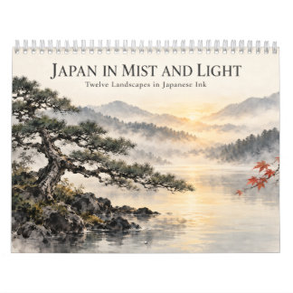 Japanese Sumi-e Landscapes in Mist and Light カレンダー