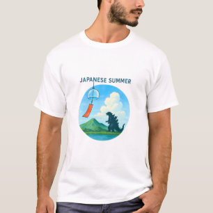 Japanese Summer – Godzilla and Furin Art Tシャツ