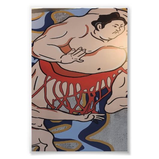 Japanese Sumo Wrestler Art フォトプリント (正面)