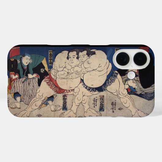 Japanese Sumo Wrestling, Kuniyoshi Case-Mate iPhoneケース (裏面 (横))