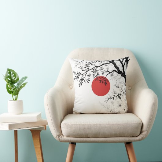 Japanese Sun & Nature Brush Art クッション (椅子)