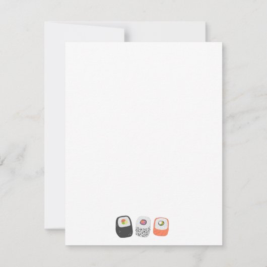 Japanese Sushi Personalized ノートカード (裏面)