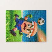 Japanese sushi roll soccer player in stadium ジグソーパズル (横)