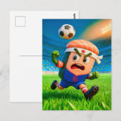 Japanese sushi roll soccer player in stadium ポストカード (正面/裏面)