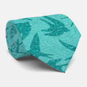 Japanese Swallows in Flight, Turquoise and Aqua ネクタイ (ロール)