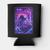 Japanese Synthwave Sci Fi UFO Astronaut Cool Gamer 缶クーラー (正面)