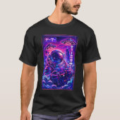 Japanese Synthwave Sci Fi UFO Astronaut Cool Gamer Tシャツ (正面)