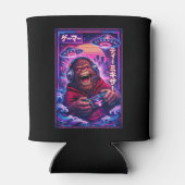 Japanese Synthwave Sci Fi UFO Bigfoot Cool Gamer 缶クーラー (裏面)
