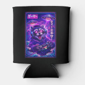 Japanese Synthwave Sci Fi UFO Raccoon Cool Gamer 缶クーラー (正面)