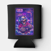 Japanese Synthwave Sci Fi UFO Skeleton Cool Gamer 缶クーラー (裏面)