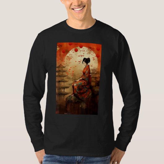 Japanese Temple Geisha Spirituality Tシャツ (正面)