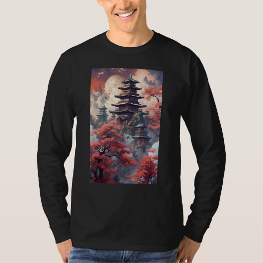 Japanese Temple Shrine Spirituality Tシャツ (正面)