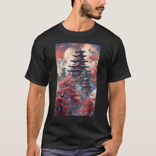 Japanese Temple Shrine Spirituality Tシャツ (正面)