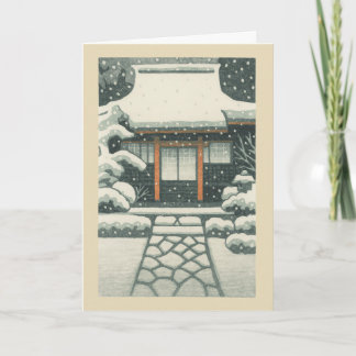 Japanese Temple Ukiyo-e Christmas Card シーズンカード