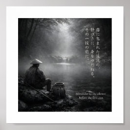 Japanese Tenkara Fishing Art Print ポスター