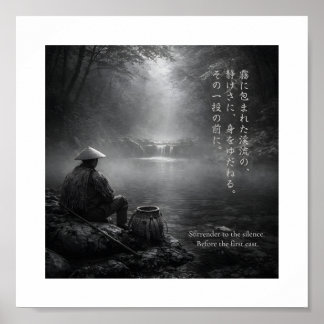 Japanese Tenkara Fishing Art Print ポスター