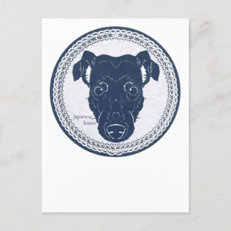 Japanese terrier paper-cutting /日本テリア・切り絵 トートバッグ ポストカード