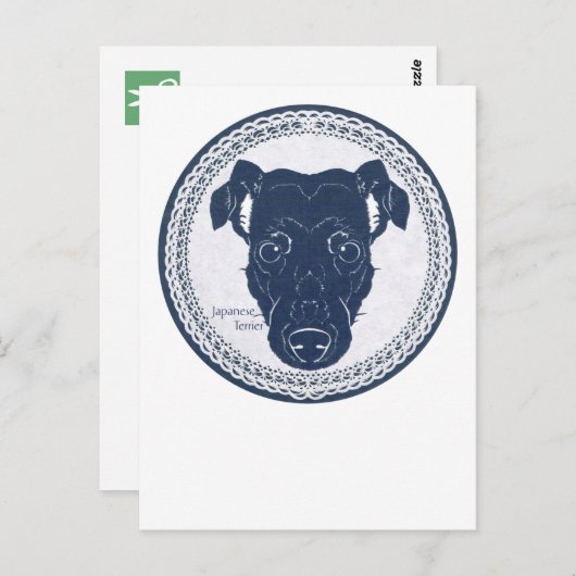 Japanese terrier paper-cutting /日本テリア・切り絵 トートバッグ ポストカード (正面/裏面)