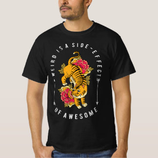Japanese Tiger Flower Tee Cute Animal T-Shirt Tシャツ