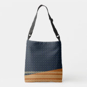 Japanese Tortoise and Diamond Pattern Gold Navy クロスボディバッグ (裏面)