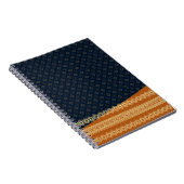 Japanese Tortoise and Diamond Pattern Gold Navy ノートブック (右側)