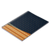 Japanese Tortoise and Diamond Pattern Gold Navy ノートブック (左側)