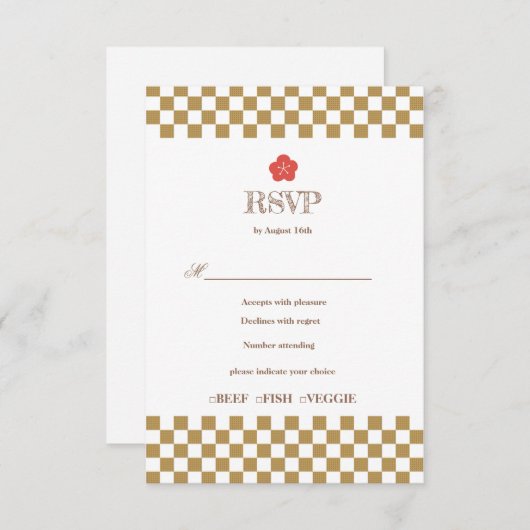 Japanese Touch Bridal 出欠カード (正面/裏面)