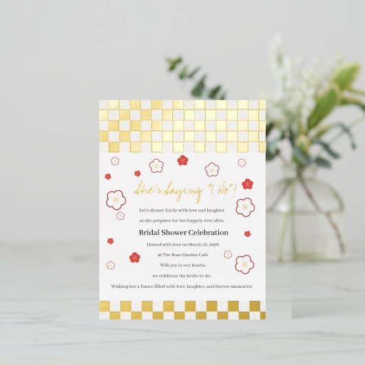 Japanese Touch Bridal 箔シーズンポストカード (立ち正面)