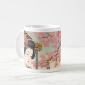 Japanese Traditional Maiko Sakura  コーヒーマグカップ (正面左)