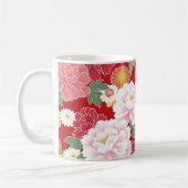 Japanese traditional pattern"Peony and daisies" コーヒーマグカップ (左)