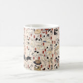 Japanese Ukiyo-e Cats — Custom Text コーヒーマグカップ (中央)