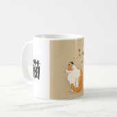 Japanese Ukiyoe Cat コーヒーマグカップ (正面左)