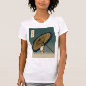 Japanese Ukiyoe Rainy Cat Tシャツ (正面)