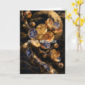 Japanese Ume Plum Blossom Gold Art Personalized カード (黄色い花)